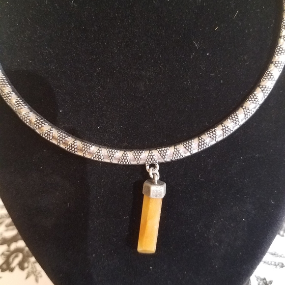 Orange crystal Point necklace jp10 - Picture 2 of 5